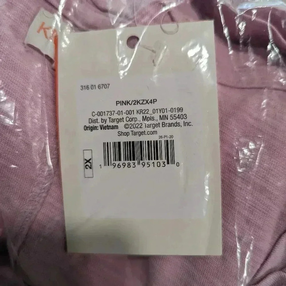 Knox Rose Plus Shirt Women's Size 1X 2X Pink Lightweight Short Sleeve T Shirt - Picture 5 of 7